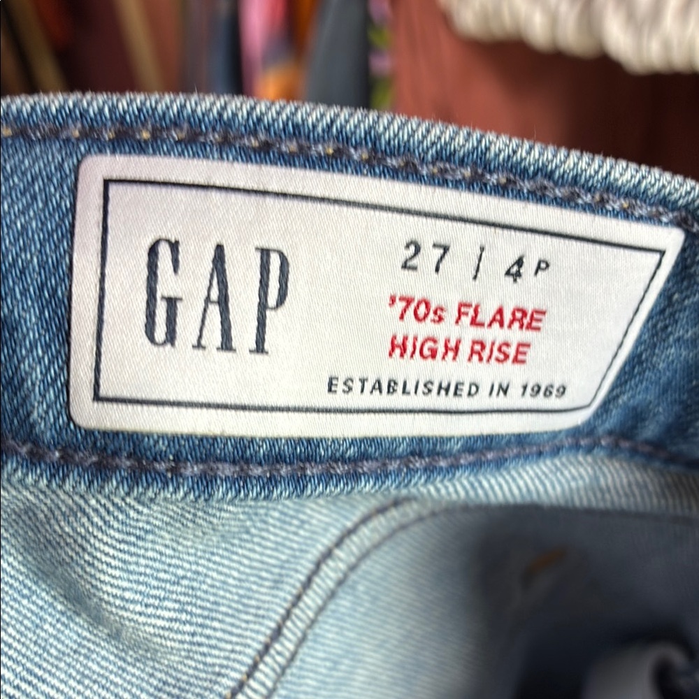 GAP Light Blue Denim Flare High Rise Jeans